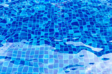 Blurry Surface of the pool with blue water.abstract background.