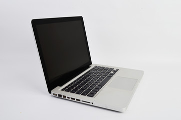 Fototapeta premium Close up laptop keyboard with Thai English language of a modern laptop