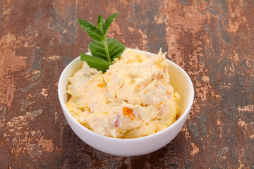 Curd with dry apricot
