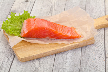 Piece of raw salmon