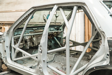 Fototapeta premium The photo of the racing car with rigid to frameworks with strengthened durability