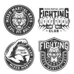 Vintage monochrome fight club badges