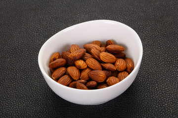 Almonds nuts heap