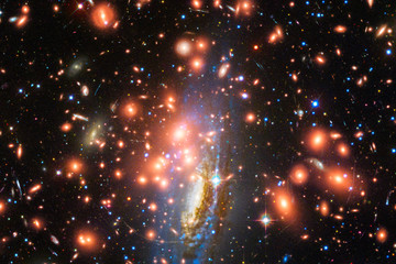 Starfield, galaxies and flares. The elements of this image furnished by NASA.
