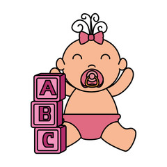 alphabet blocks toys with baby girl