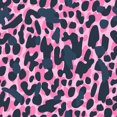 Camouflage seamless pattern. Classic clothing style with pink. Vector background.