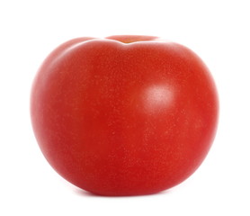 Fresh ripe red tomato isolated on white background