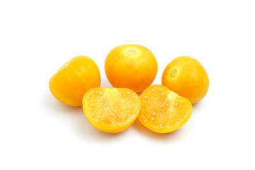 Cape gooseberry or Physalis minima Linn isolated on white background