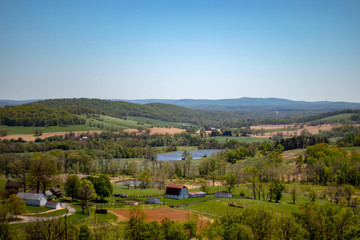 Fototapeta premium Scenic view of country Sky Meadows State Park, Virginia