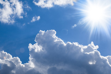 Shiny sun - bright clouds