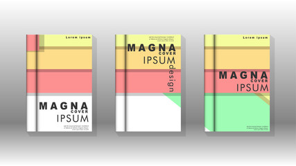 Cover book concept abstract geometric background with a combination of colors and shapes