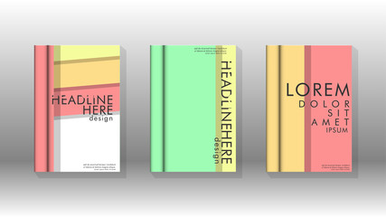 Cover book concept abstract geometric background with a combination of colors and shapes