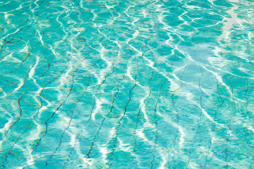 Waving, blue water surface.