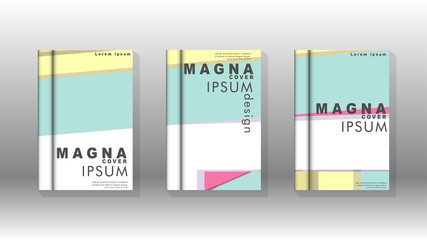 Cover book concept abstract geometric background with a combination of colors and shapes