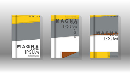 Cover book concept abstract geometric background with a combination of colors and shapes