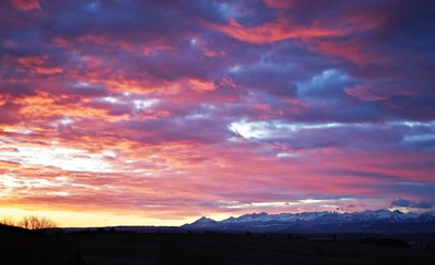 sunrise in the mountains