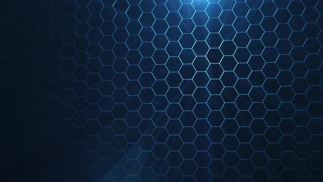 blue honeycomb background with a flash of light through the cracks