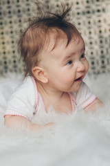 portrait of a little girl: baby's face close-up