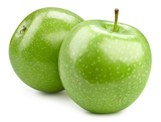 Green apples isolated on white
