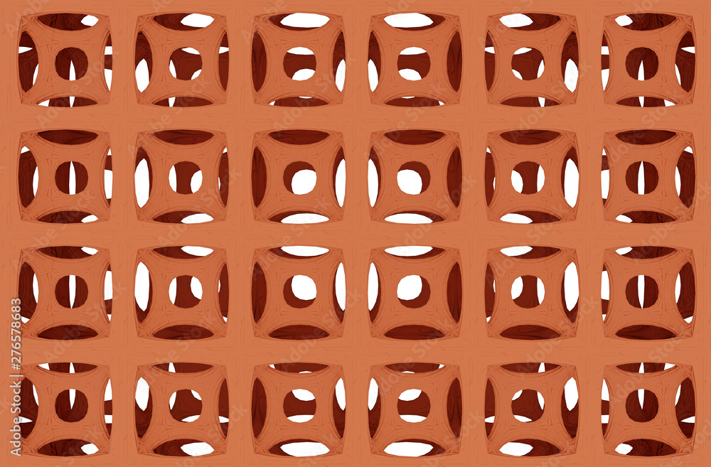 Poster 3d rendering of terra cotta grid