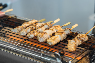 Fresh Tuna Sticks Are On The Grill.