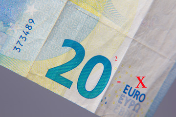 Porción de un billete de 20 euros