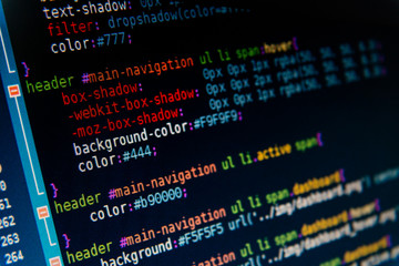 Programming code abstract screen of software developer
