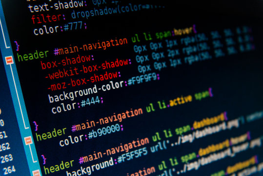 Programming code abstract screen of software developer