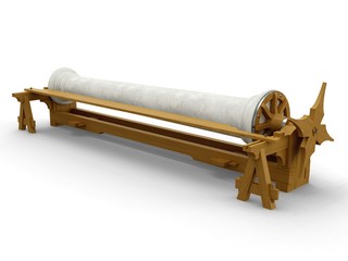 Workplace for the production of stone pillars, Leonardo da Vinci, Codex Atlanticus 0053r. 3D model