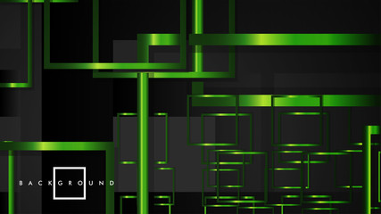 Vector Modern Abstract Squares Backgrounds . with a black and green metal color gradient. eps 10 template