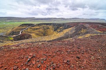 Islandia, krater Grabrok lub Storu-Grabrok