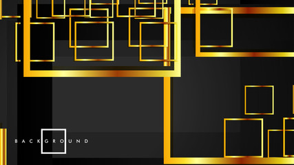 Vector Modern Abstract Squares Backgrounds . with a black and gold color gradient. eps 10 template
