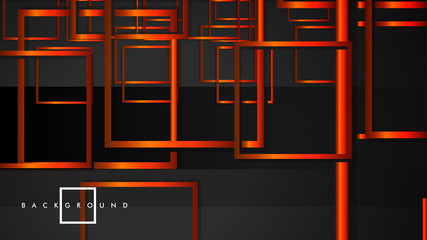 Vector Modern Abstract Squares Backgrounds . with a black orange gradient. eps 10 template