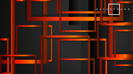 Vector Modern Abstract Squares Backgrounds . with a black orange gradient. eps 10 template