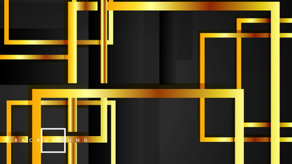 Vector Modern Abstract Squares Backgrounds . with a black and gold color gradient. eps 10 template