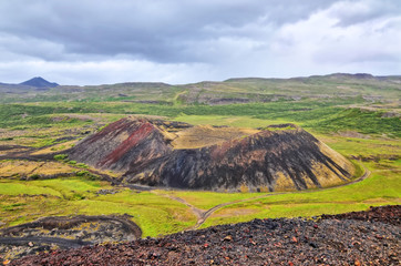 Islandia, krater Grabrok lub Storu-Grabrok © robnaw
