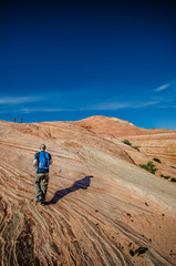 hiker in valley of fire state park