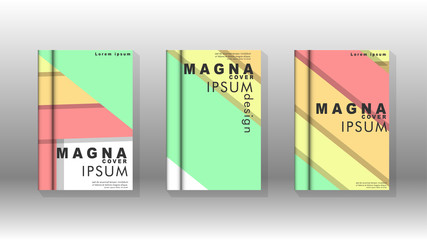 Cover book concept abstract geometric background with a combination of colors and shapes