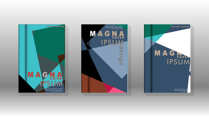 Background of abstract book cover layout. For brochures, magazines, vector templates, etc. Modern designs form geometric patterns in EPS 10