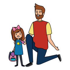 happy student girl with male teacher