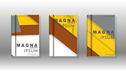 Cover book concept abstract geometric background with a combination of colors and shapes