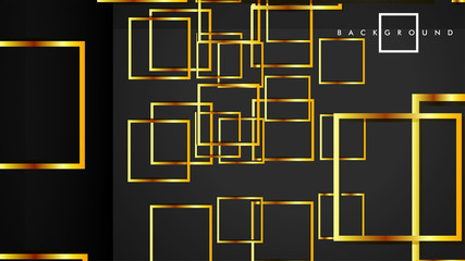 Vector Modern Abstract Squares Backgrounds . with a black and gold color gradient. eps 10 template
