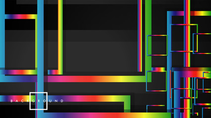 Obraz premium Vector Modern Abstract Squares Backgrounds . with a black and rainbow color gradient. eps 10 template