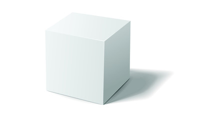 3D White Grey Cube, Box. Dummy Box ready vector for your graphic design - Vector, Illustration