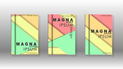 Cover book concept abstract geometric background with a combination of colors and shapes