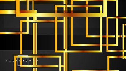 Vector Modern Abstract Squares Backgrounds . with a black and gold color gradient. eps 10 template