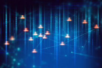 ai internet of thing, network background 3d illustration rendering, data deep learning, robotic science, neuron plexus futuristic, supercomputer, brain technology digital science