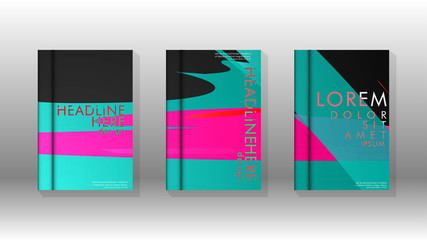 Cover book with a geometric design background
