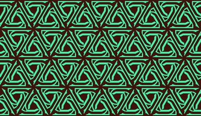 Modern pattern with curved line. Triangles, line, geometric elements. Vector illustration. Design for flyer, wallpaper, presentation, paper. Green colored