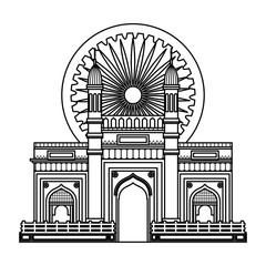 ashoka chakra with indian gate palace